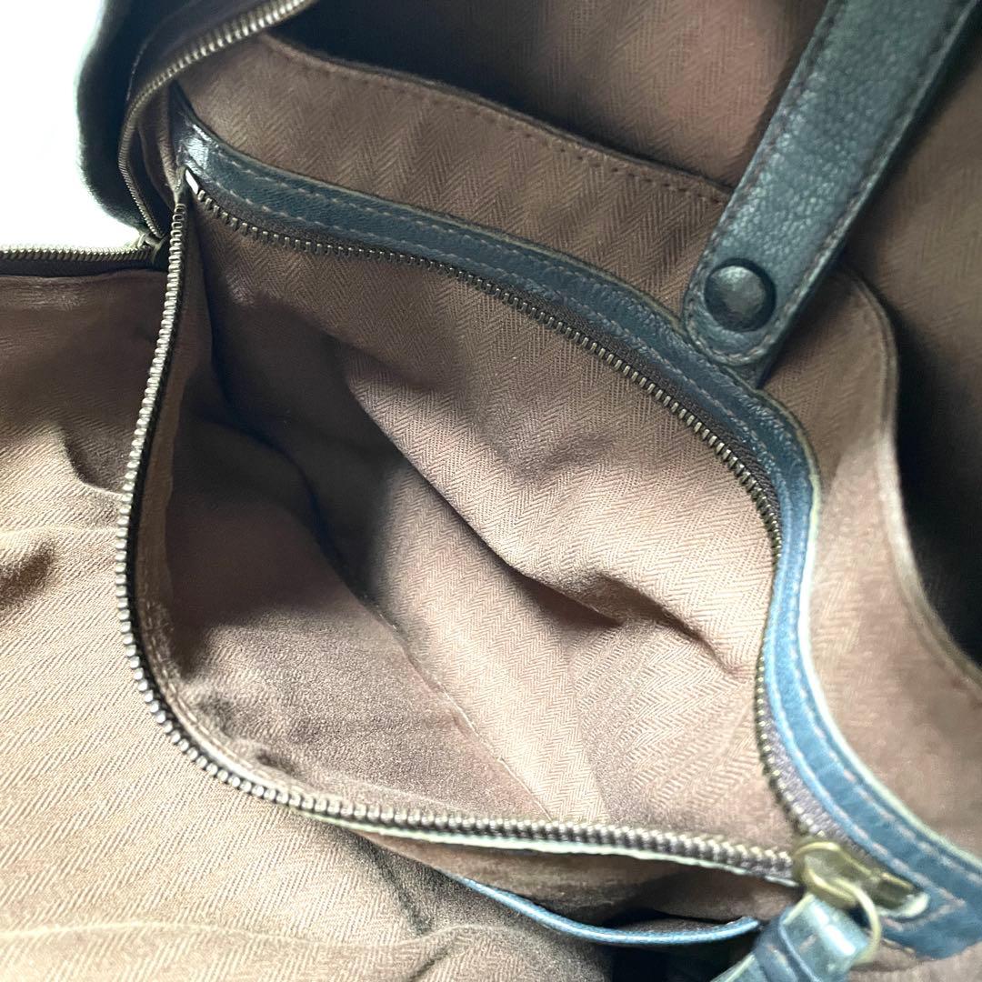 ■美品■ゲンテン　レザーリュック　ゴートヌメ　グレージュブラック