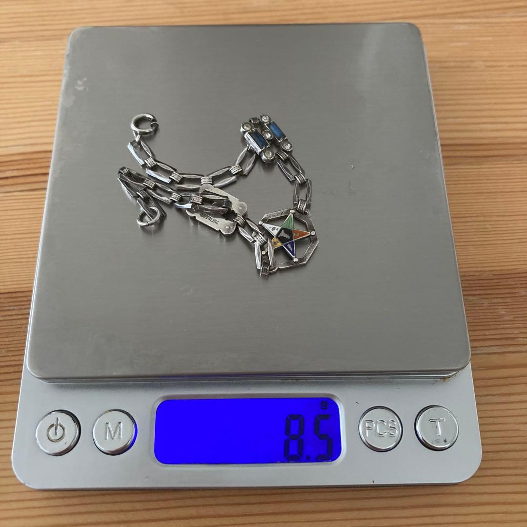 40s 50s USA製 フリーメイソン 逆五芒星 スターリング ブレスレット
