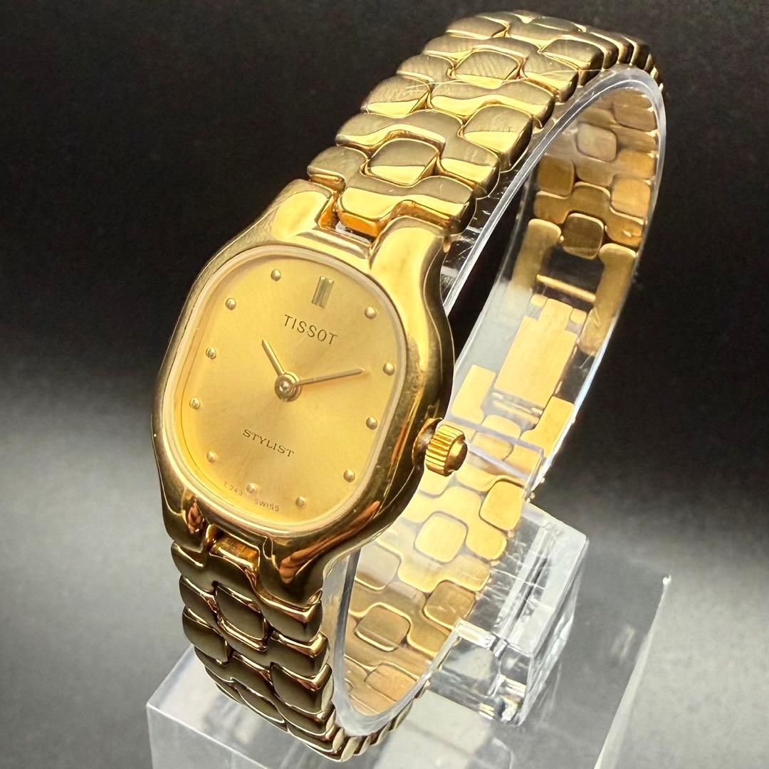 【新品電池】ティソ スタイリスト E243 腕時計 ゴールド 稼働品