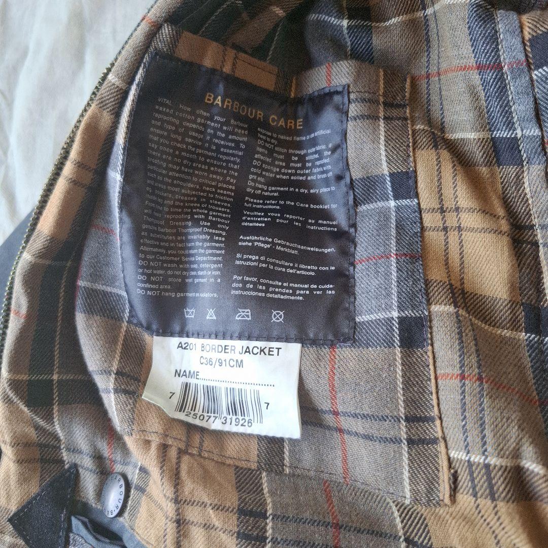 バブアーボーダーネイビーブラウンステッチ稀少!ほぼ新品　00,s 36