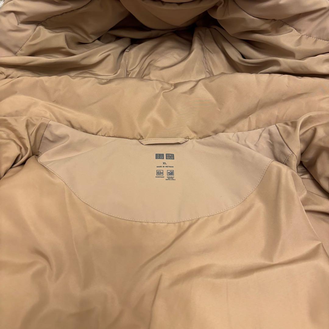 UNIQLOユニクロ シームレスダウンパーカー ベージュ XL レディース