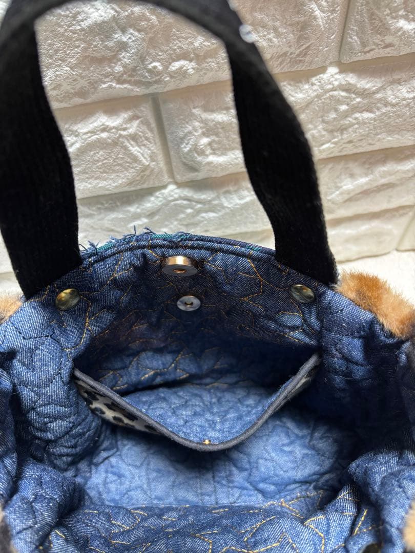 黒*こ様 コヤンイサムチョン　ハンドメイド　ミニファートートバッグ　ピンクうさち