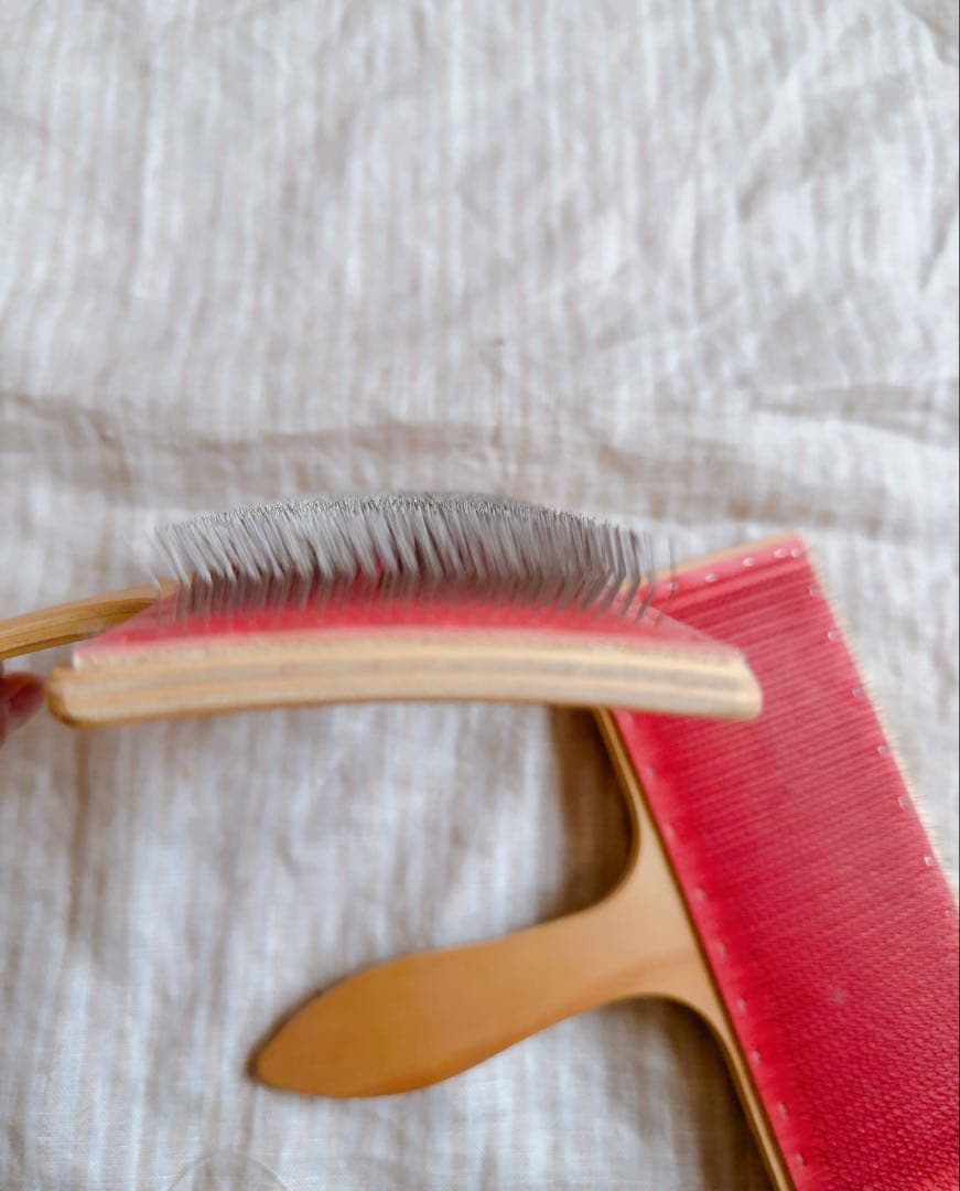 アシュフォード　スチューデントハンドカーダー　③細目と荒目セット＆羊毛見本一覧