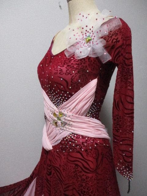 社交ダンス オーダー製品　　エンジフロッキィ～とピンク★ドレスワンピース