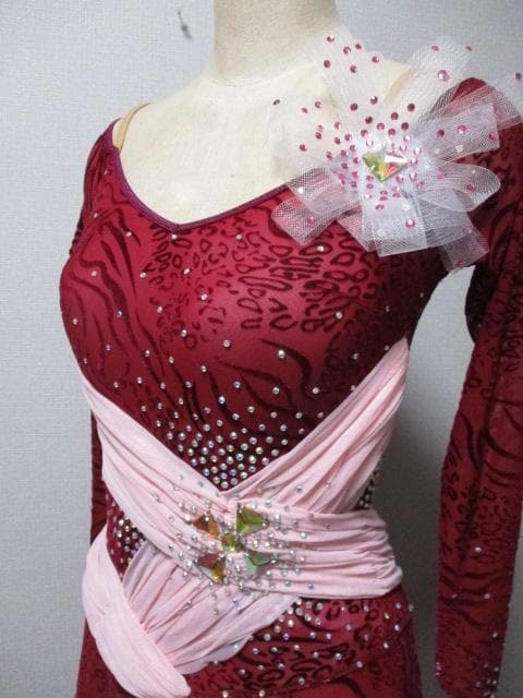 社交ダンス オーダー製品　　エンジフロッキィ～とピンク★ドレスワンピース