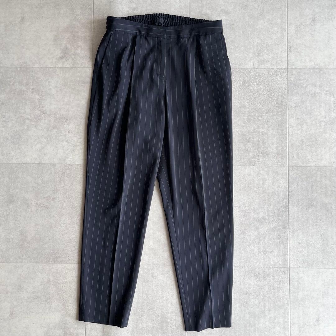 【大きいサイズ】iCB ノーカラー ストライプ パンツスーツ セットアップ