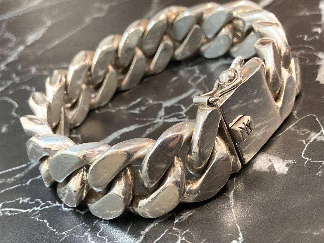 [51] Silver925 / 150g 2面 喜平ブレスレット ヴィンテージ