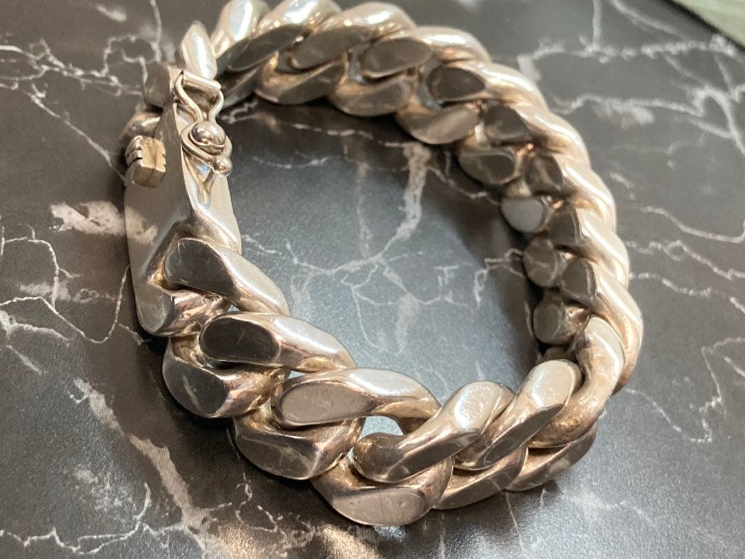 [51] Silver925 / 150g 2面 喜平ブレスレット ヴィンテージ