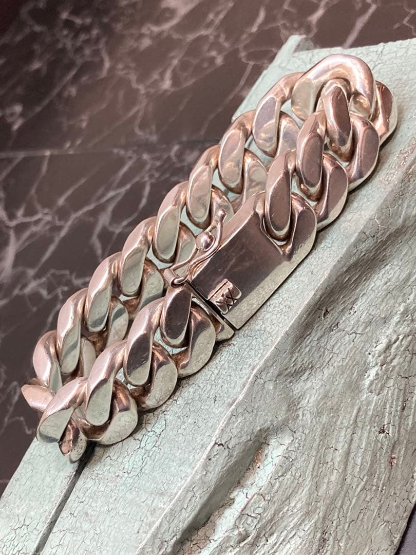 [51] Silver925 / 150g 2面 喜平ブレスレット ヴィンテージ