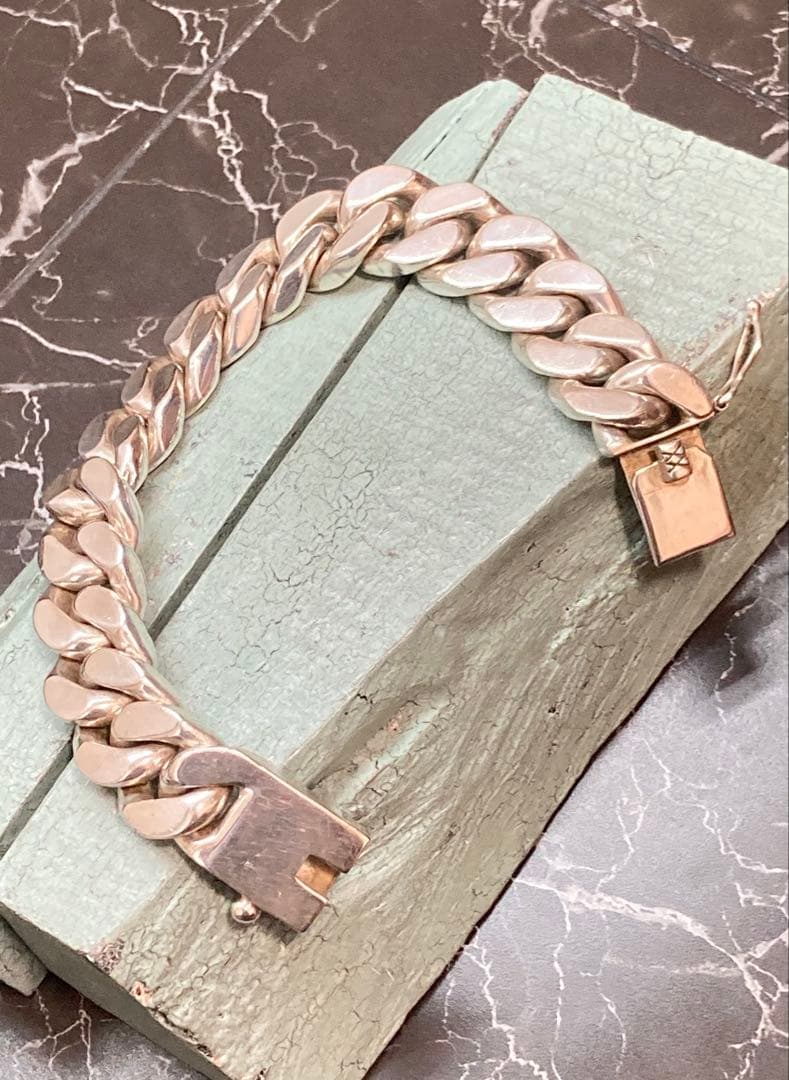 [51] Silver925 / 150g 2面 喜平ブレスレット ヴィンテージ