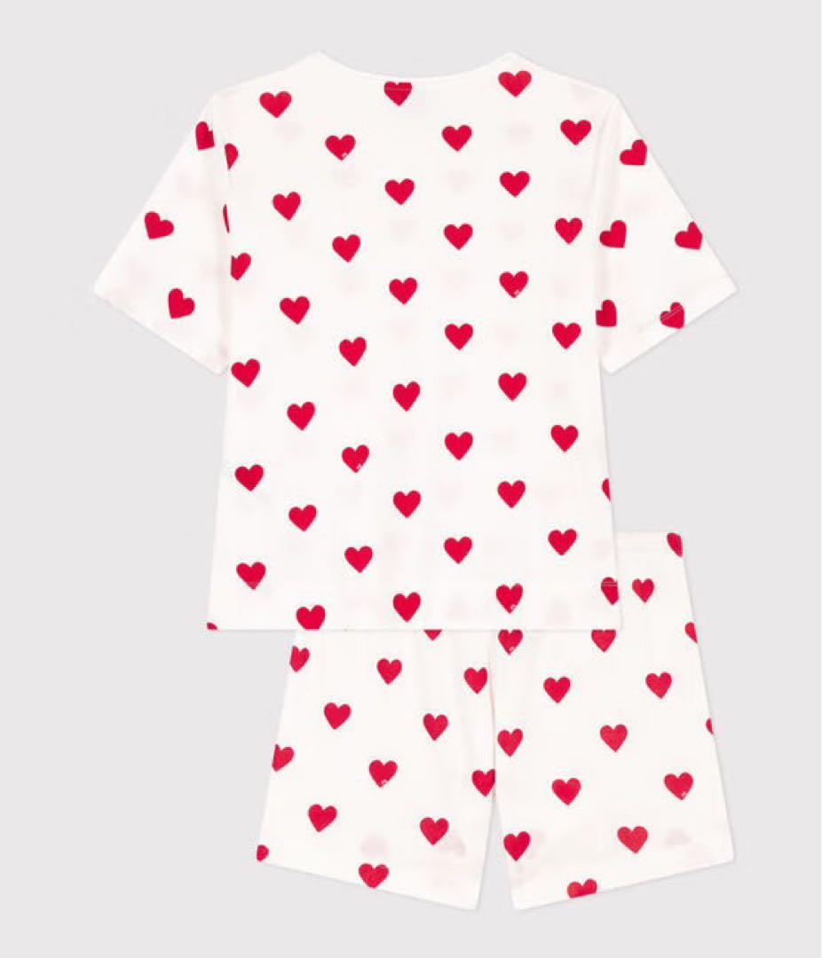 プチバトー 新品 未使用 タグ付き レディース S 半袖 パジャマ ハート