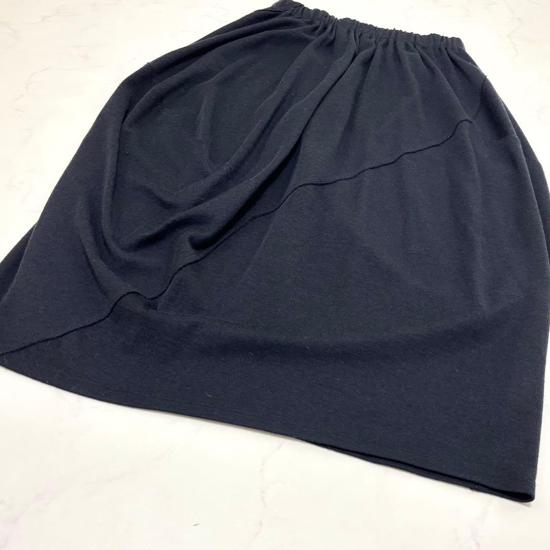 ヨーガンレール ウールジャージー バルーンスカート ストレッチ 定番人気 M 黒