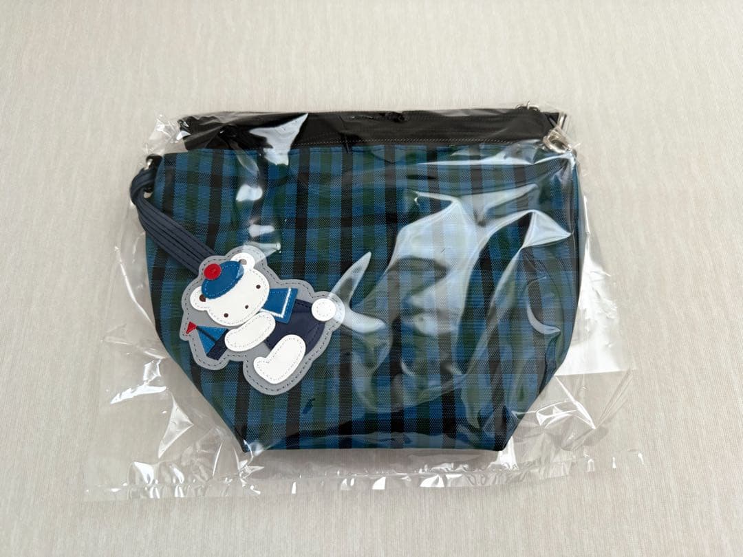 familiar ポシェット 青系ファミリアチェック 新品 未使用 未開封