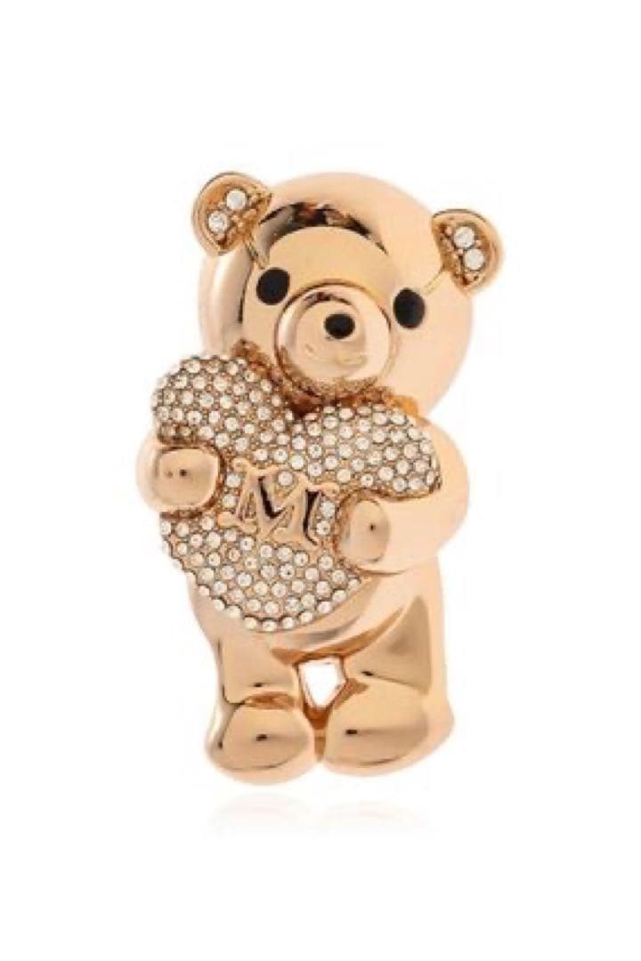 Max Mara 2026SS ブローチ クマ ラインストーン ゴールド