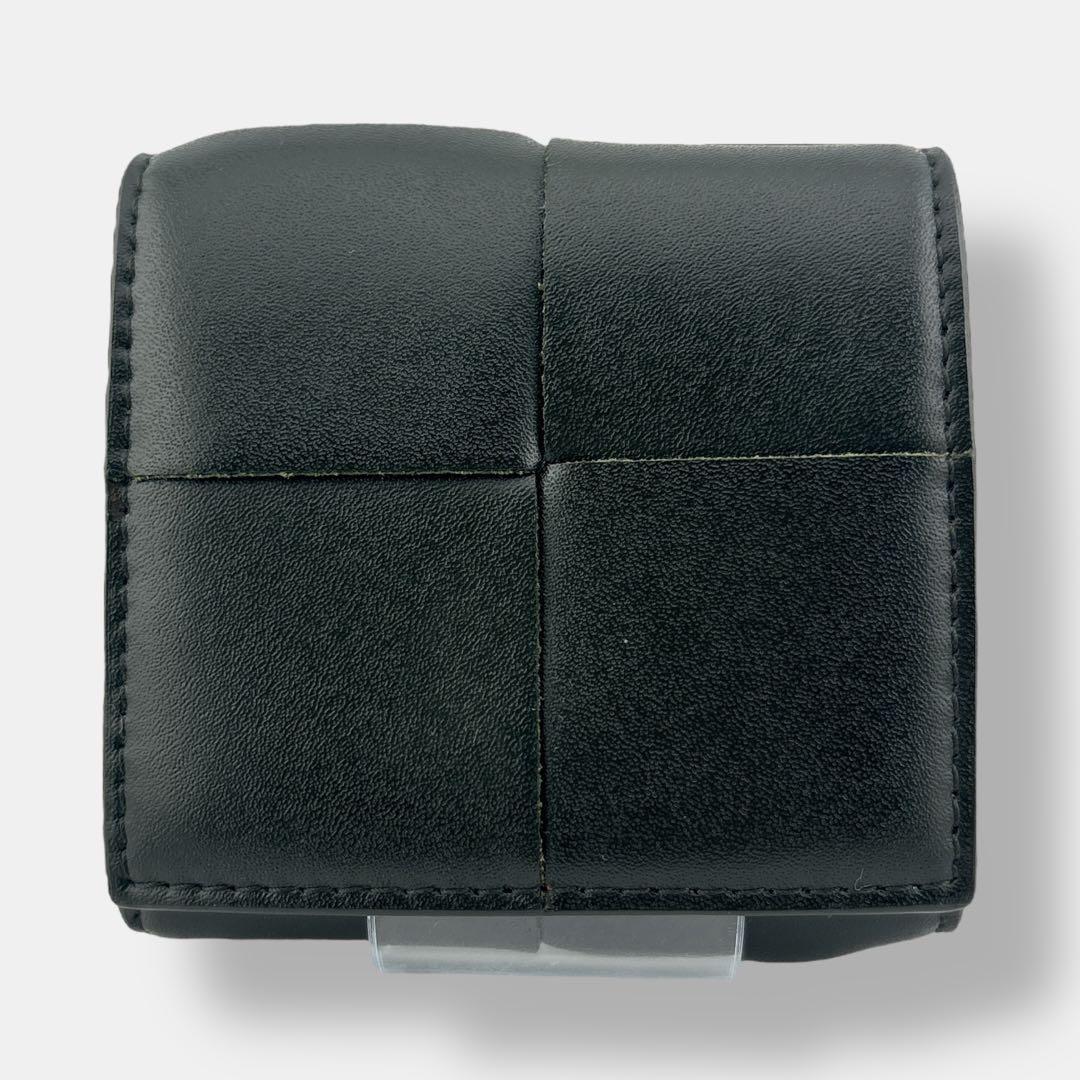 美品 現行 ボッテガヴェネタ カセット ケース ダークグリーン レザー