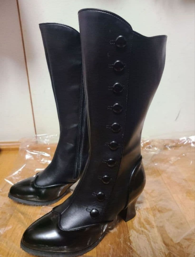 クラロリくる実 ノエル・ド・メモワール ミドル丈ブーツ お色：黒 サイズ: LL