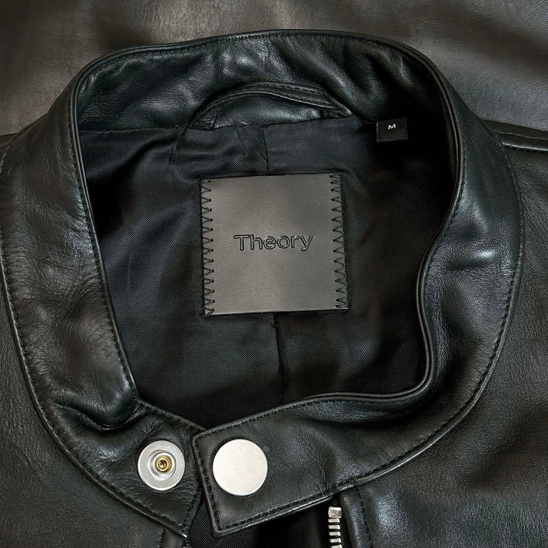 【美品】Theoryセオリー シングルレザーライダースジャケット 牛革カウレザー
