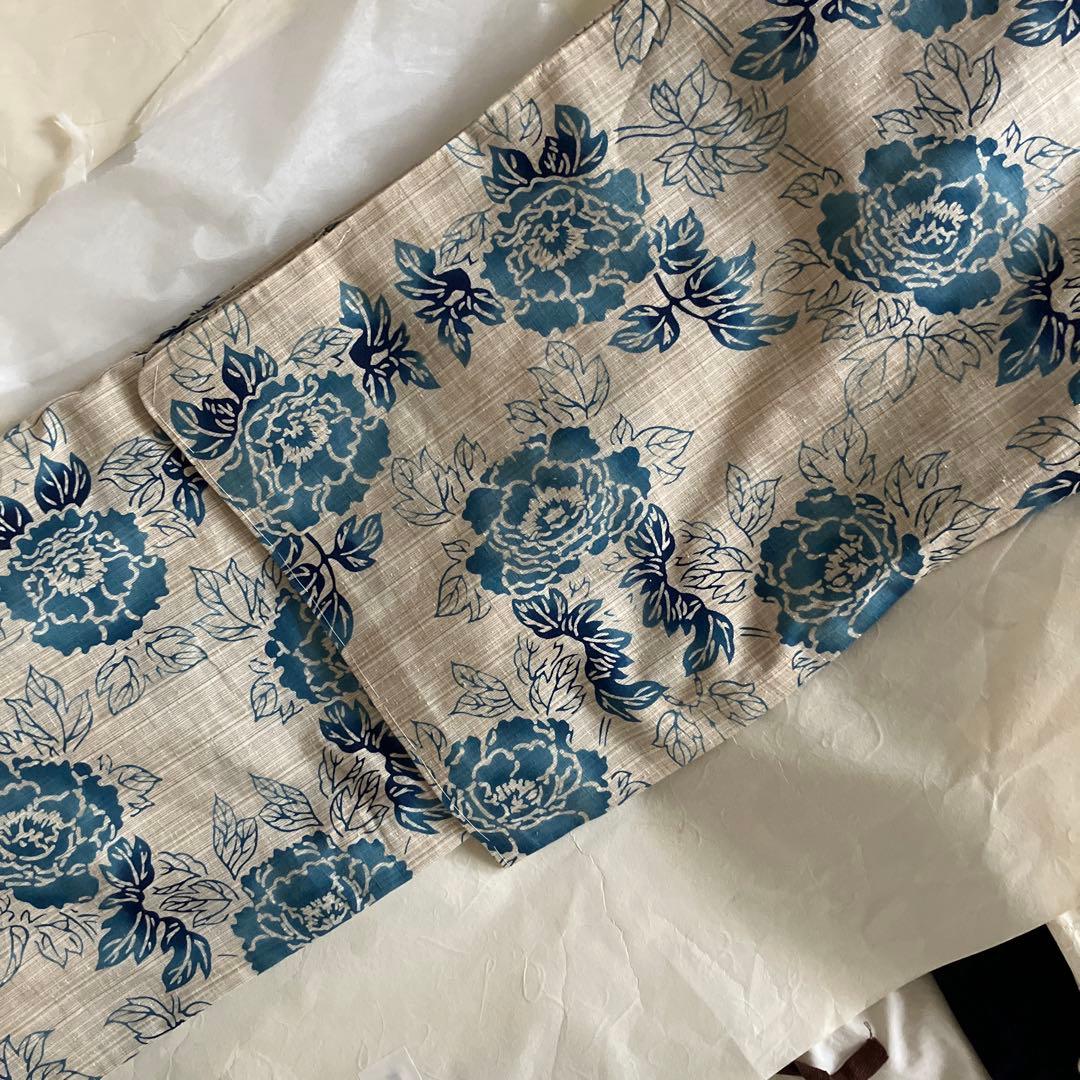 新品未使用　三勝謹製　注染浴衣　刷毛目紬