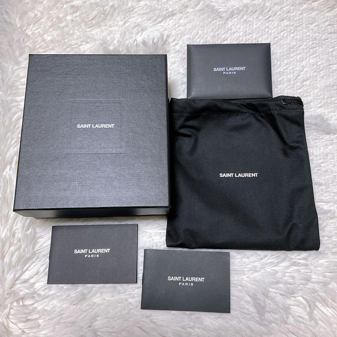 ♡付属品完備♡イヴサンローラン 三つ折り財布 YSL キャビアスキン ベージュ