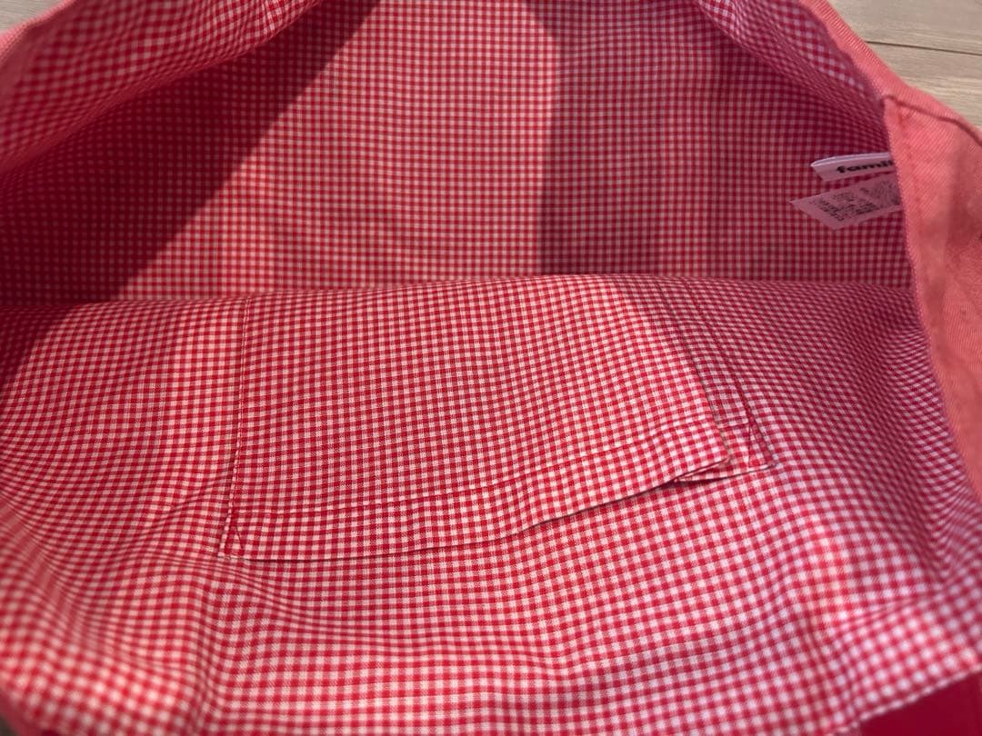 ファミリア　デニムバッグ　赤　レッスンバッグ