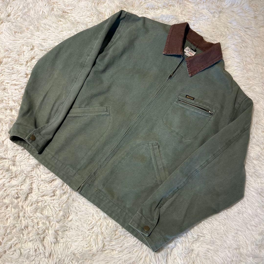 backers デトロイトジャケットLカーキ　襟コーデュロイ　vintage 冬