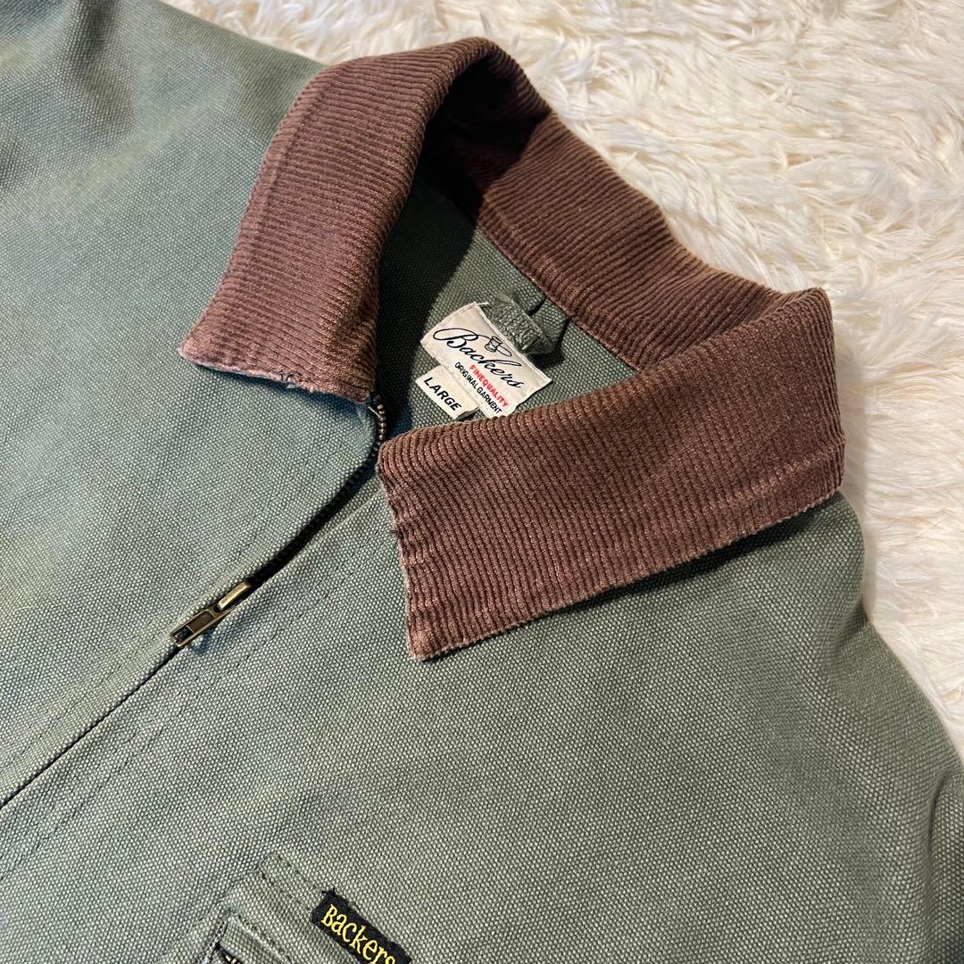 backers デトロイトジャケットLカーキ　襟コーデュロイ　vintage 冬