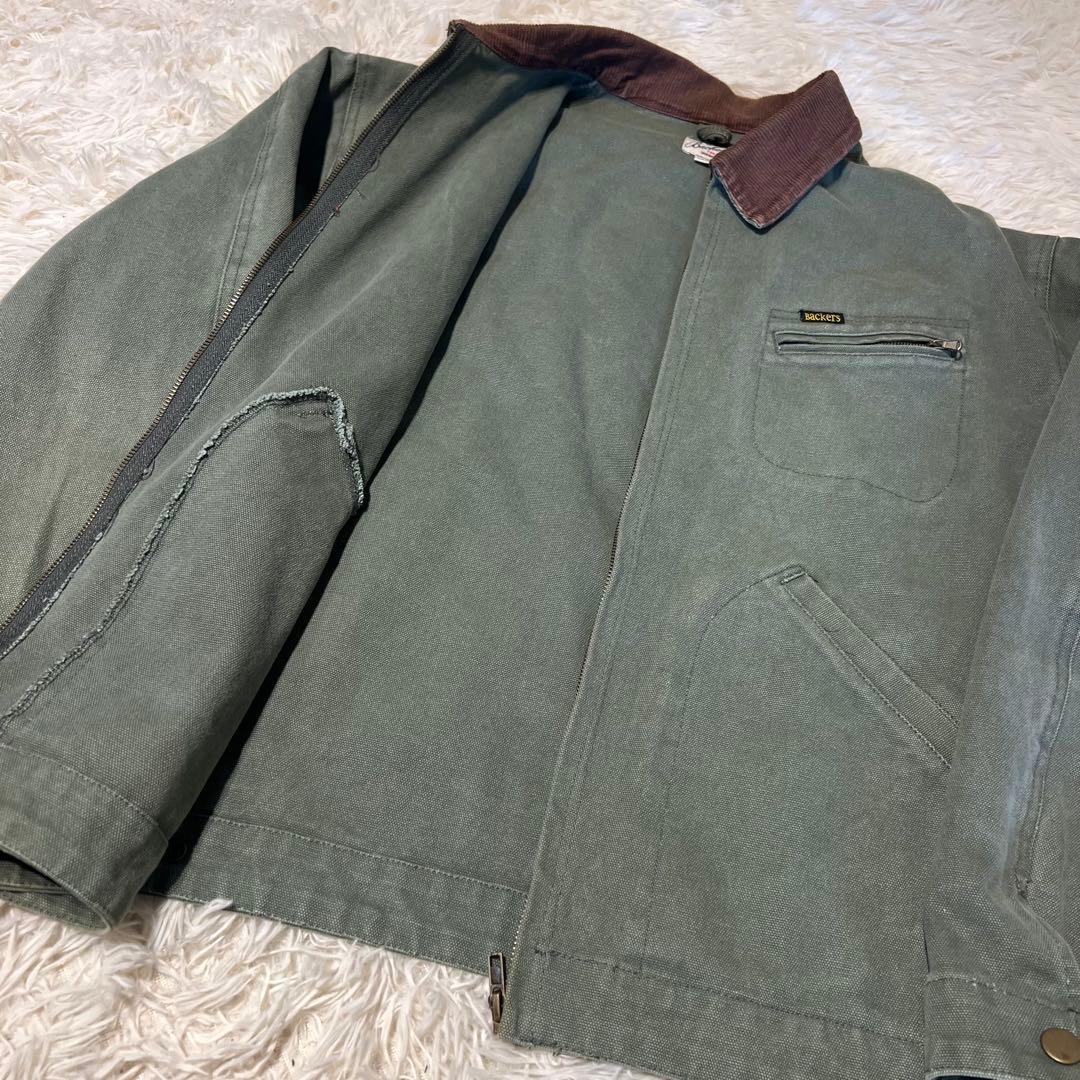 backers デトロイトジャケットLカーキ　襟コーデュロイ　vintage 冬