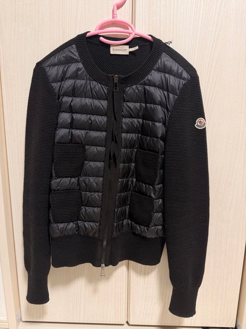 MONCLER ブラック ダウンカーディガン　カーディガン【訳あり】