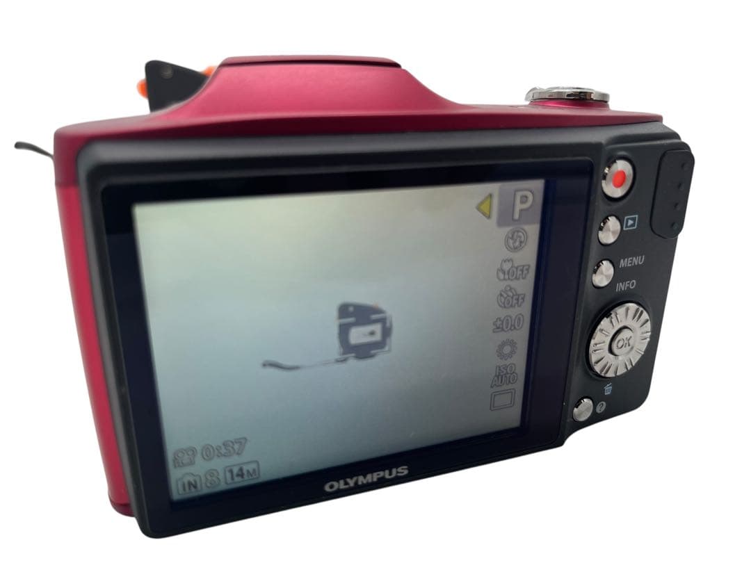 OLYMPUS SZ-14 デジタルカメラ レッド デジカメ オリンパス 24倍