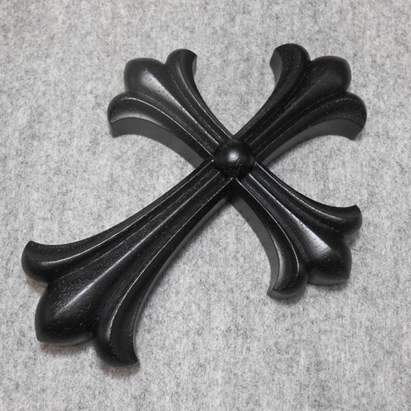 あんこ　十字架（ゴシッククロス）レリーフ彫刻＆ウッドトレイ３点セット