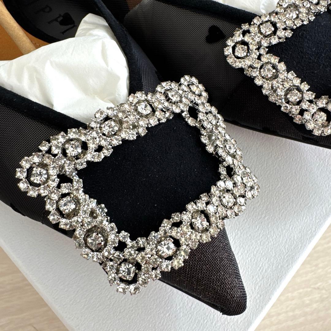 【新品未使用】PIPPICHIC ピッピシック　ビジュー付きパンプス　37