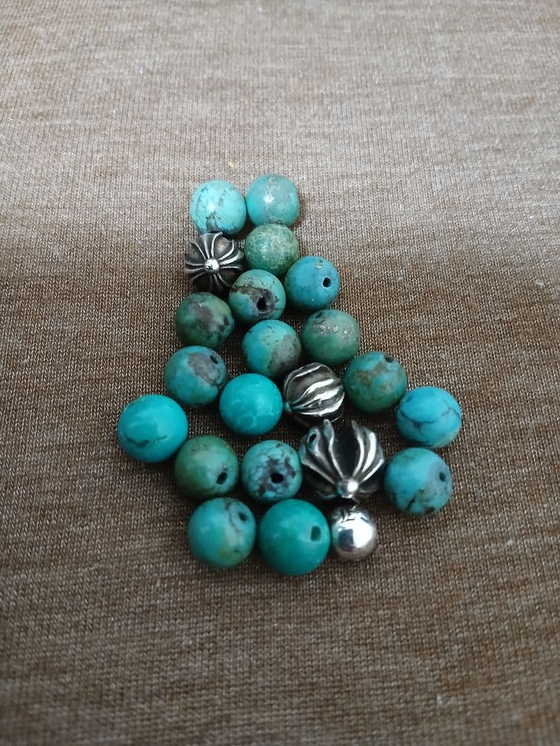 CHROME HEARTS 8mmターコイズビーズブレスレット