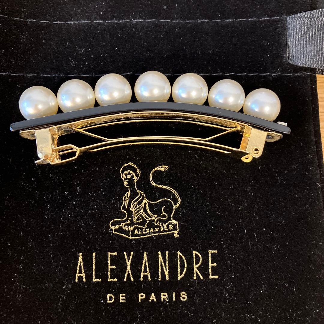 ALEXANDRE DE PARIS パール　ブラック　　バレッタ