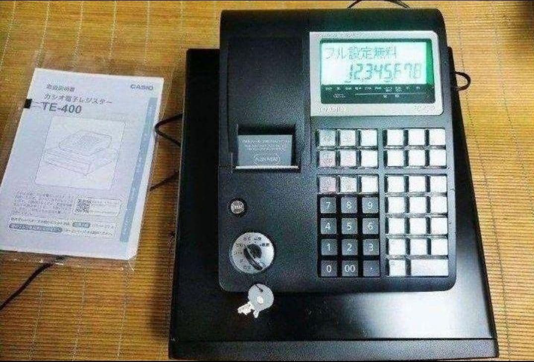 カシオレジスター　TE-400　フル設定無料　美品PC連携売上管理　985888
