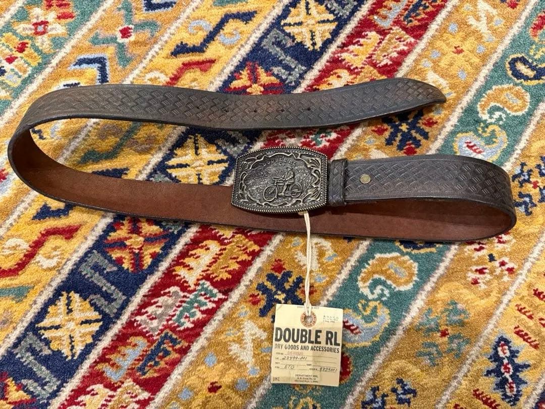 新品*RRL*バスケットウィーブエンボスド レザー ベルト *　W32