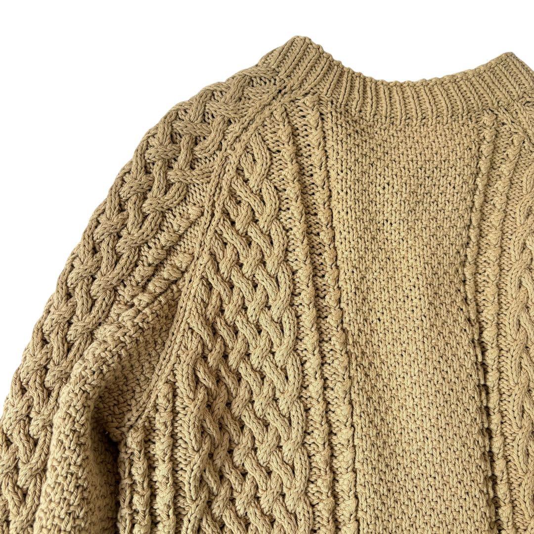 【Ｈｉ_ｊｉｒｉ】インバーアラン 黒タグ コットン カーディガン