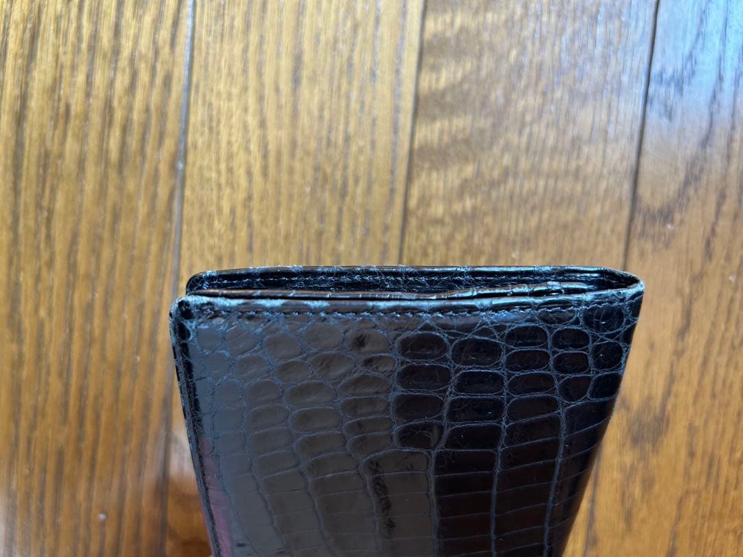 クロコダイルレザー 長財布 ブラック