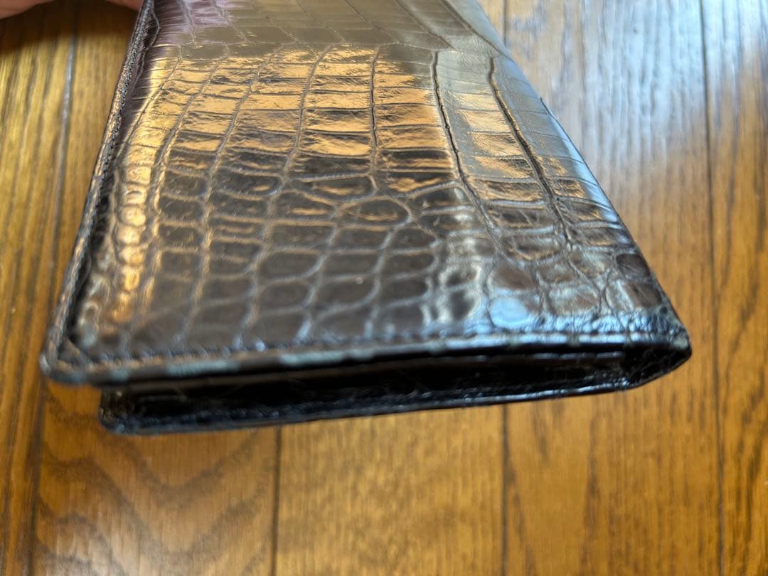 クロコダイルレザー 長財布 ブラック
