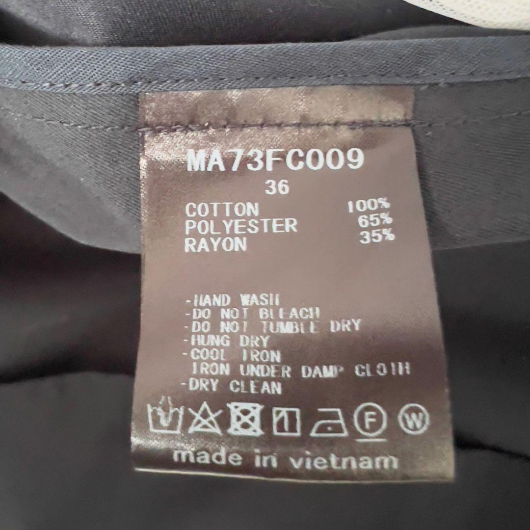 MUVEIL 花刺繍 モッズコート 金ボタン パンジー 蜂 ビジュー フード取外