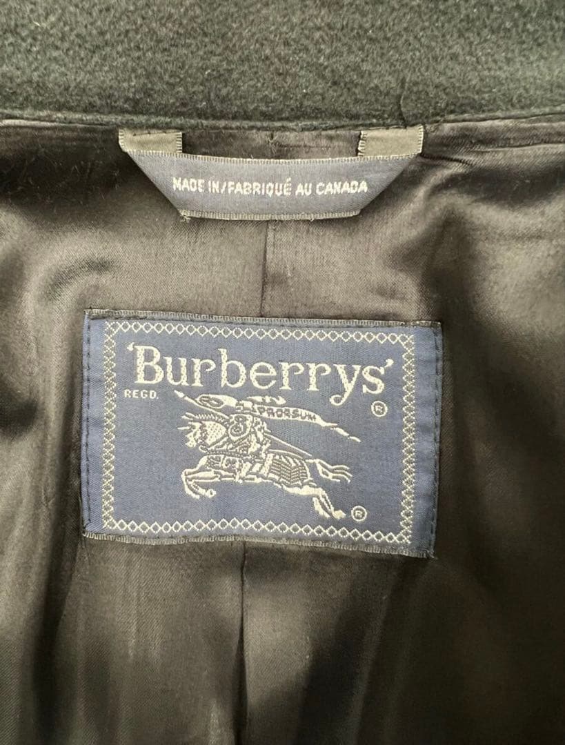Burberrys' ウールチェスターコート カナダ製　ブラック　ロング丈