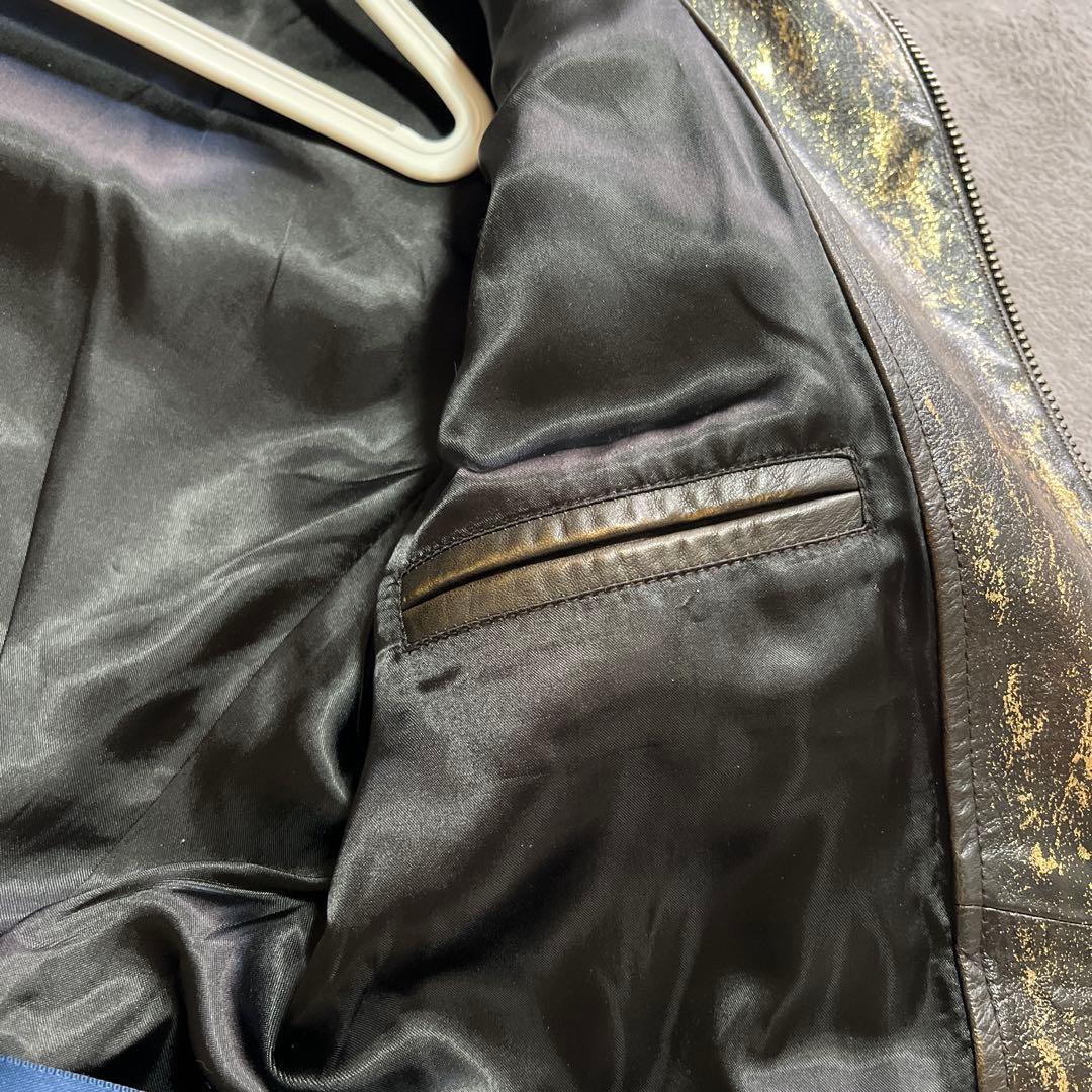 POLO RALPH LAUREN 牛革ライダースジャケット 個人デザイン変更品