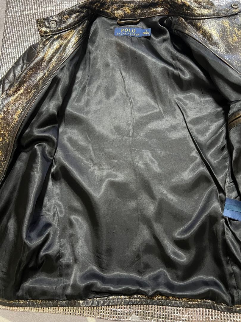 POLO RALPH LAUREN 牛革ライダースジャケット 個人デザイン変更品