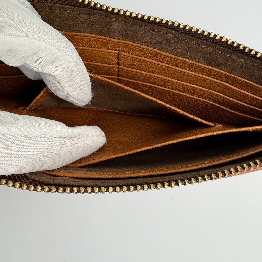 未使用級✨ SLOW&CO レザー L字ファスナー 長財布 ブラウン