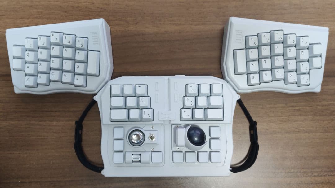 トラックボール付キーボード★保証3ヶ月/導入30日★GrabShell/白/特典