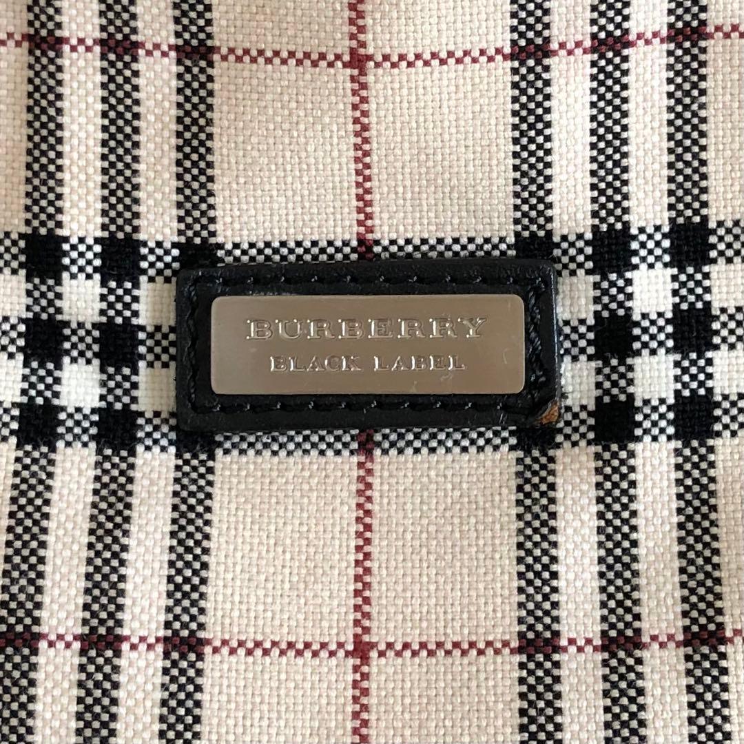 【美品】バーバリーブラックレーベル　トートバッグ　本革　デニム　ノバチェック