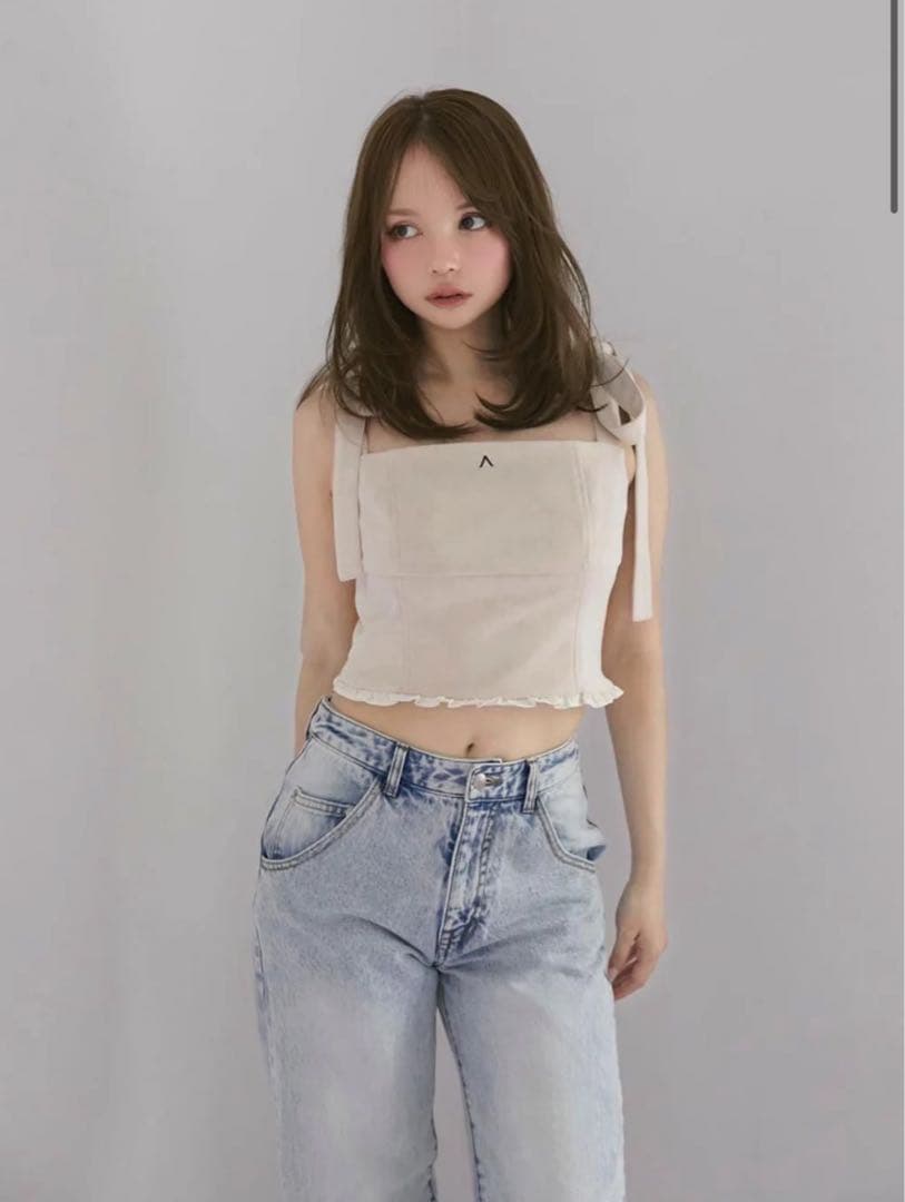 トップス Ava ribbon tops beige andmary