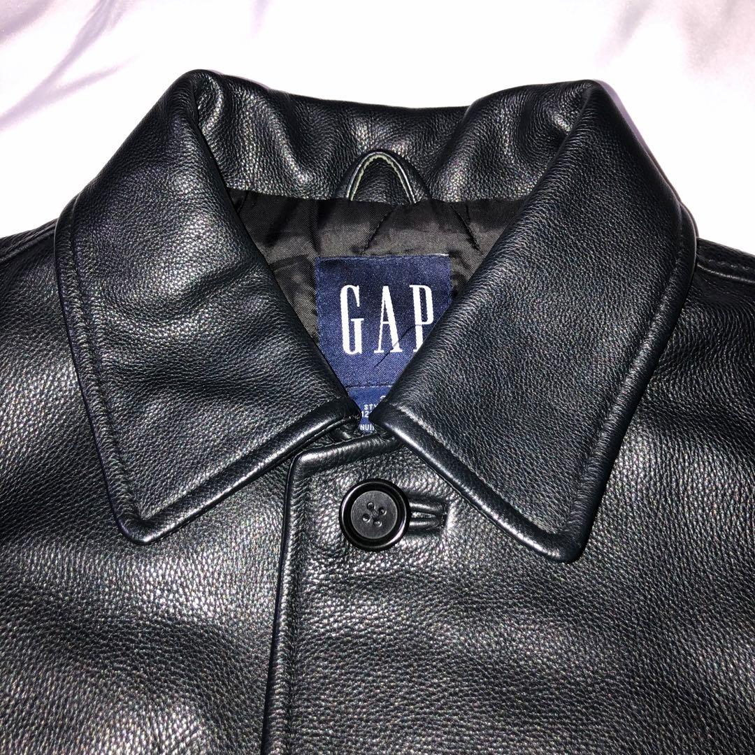 【美品】OLD GAP レザー ジャケット カーコート 黒 S シングル 90s