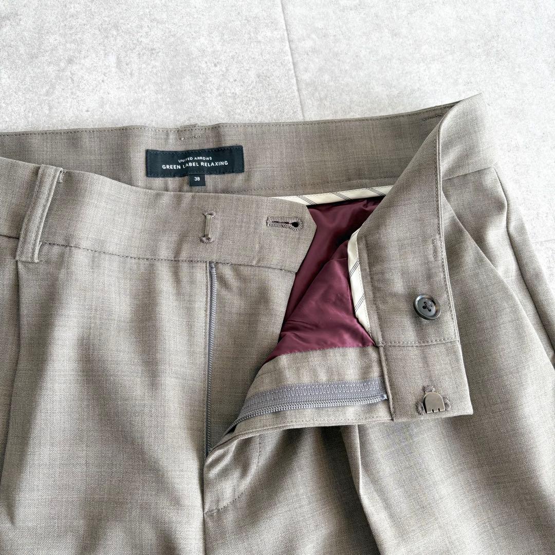 美品✨グリーンレーベルリラクシング カチリラ パンツスーツ 茶 38