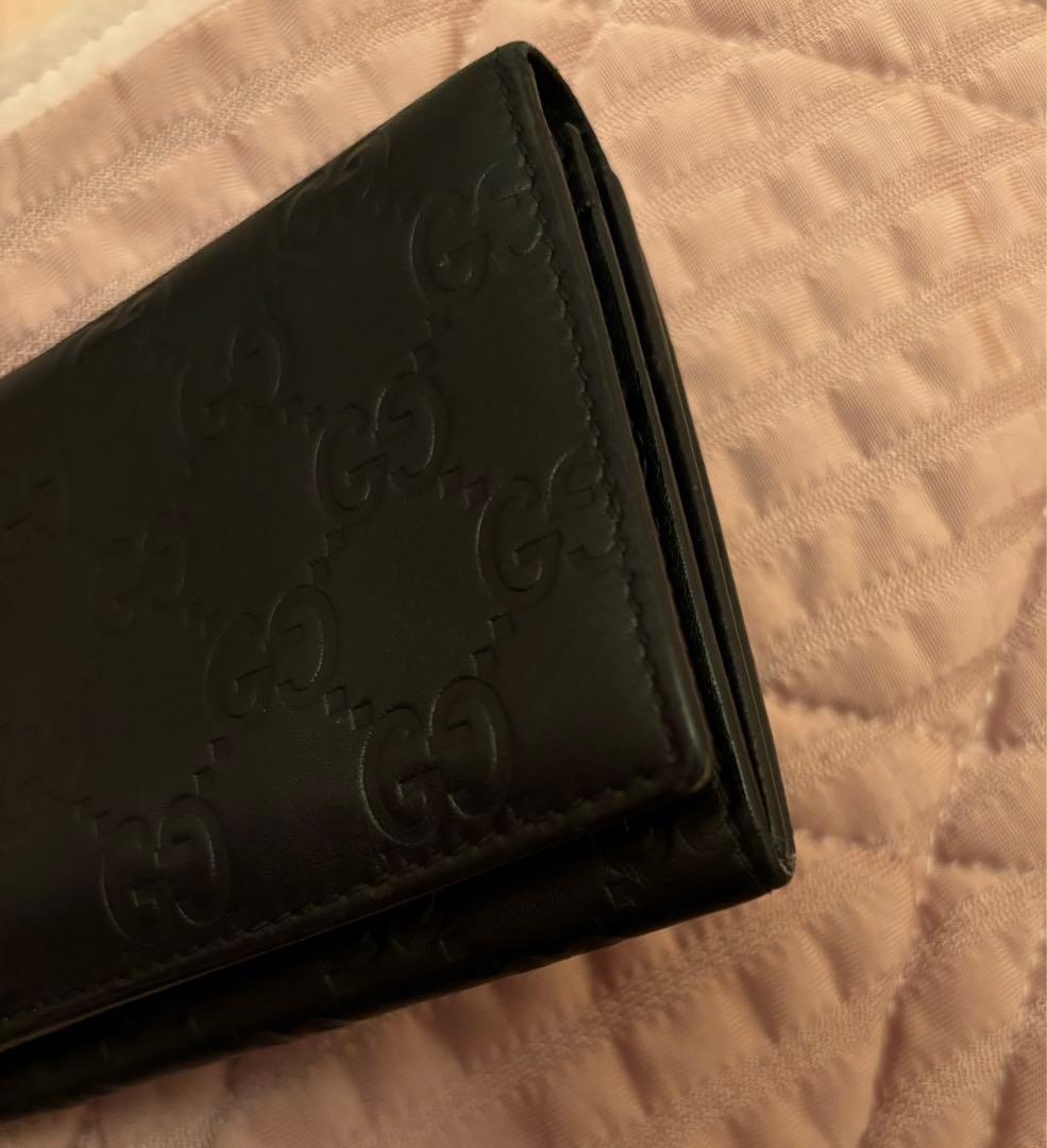 GUCCI GG柄 長財布 箱・タグ付き　黒