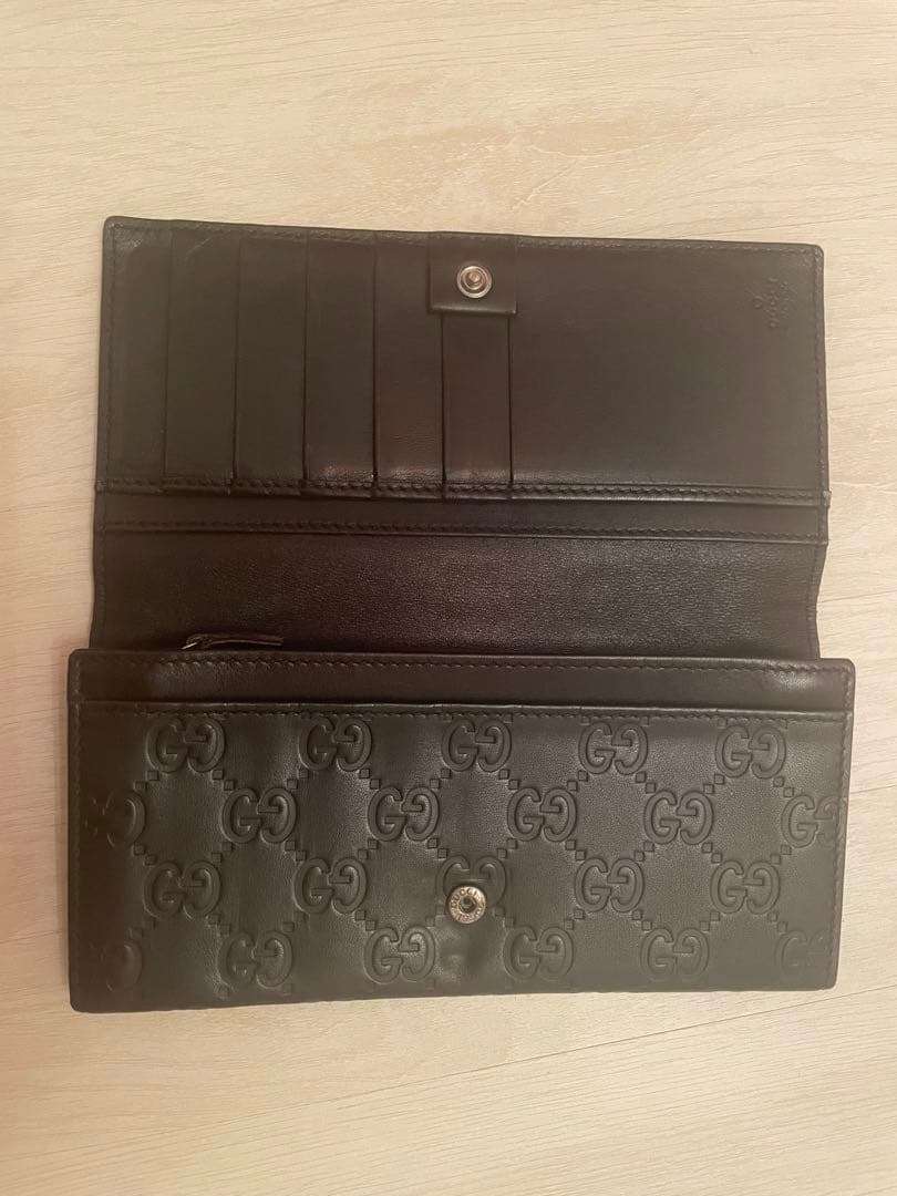 GUCCI GG柄 長財布 箱・タグ付き　黒